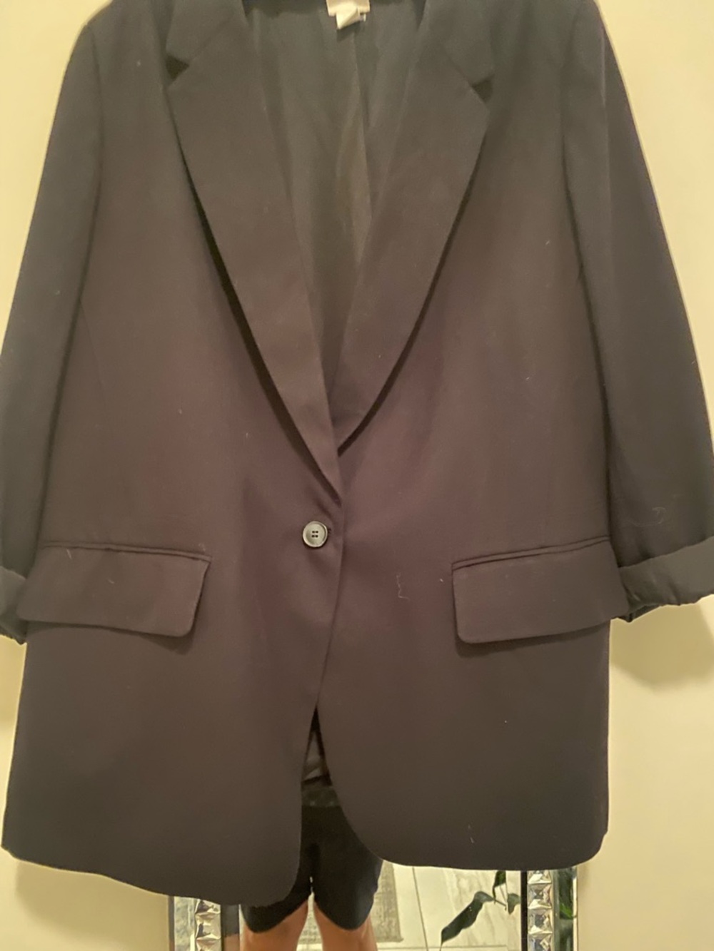 H&M women black classic slick blazer size XXL excellent condition
